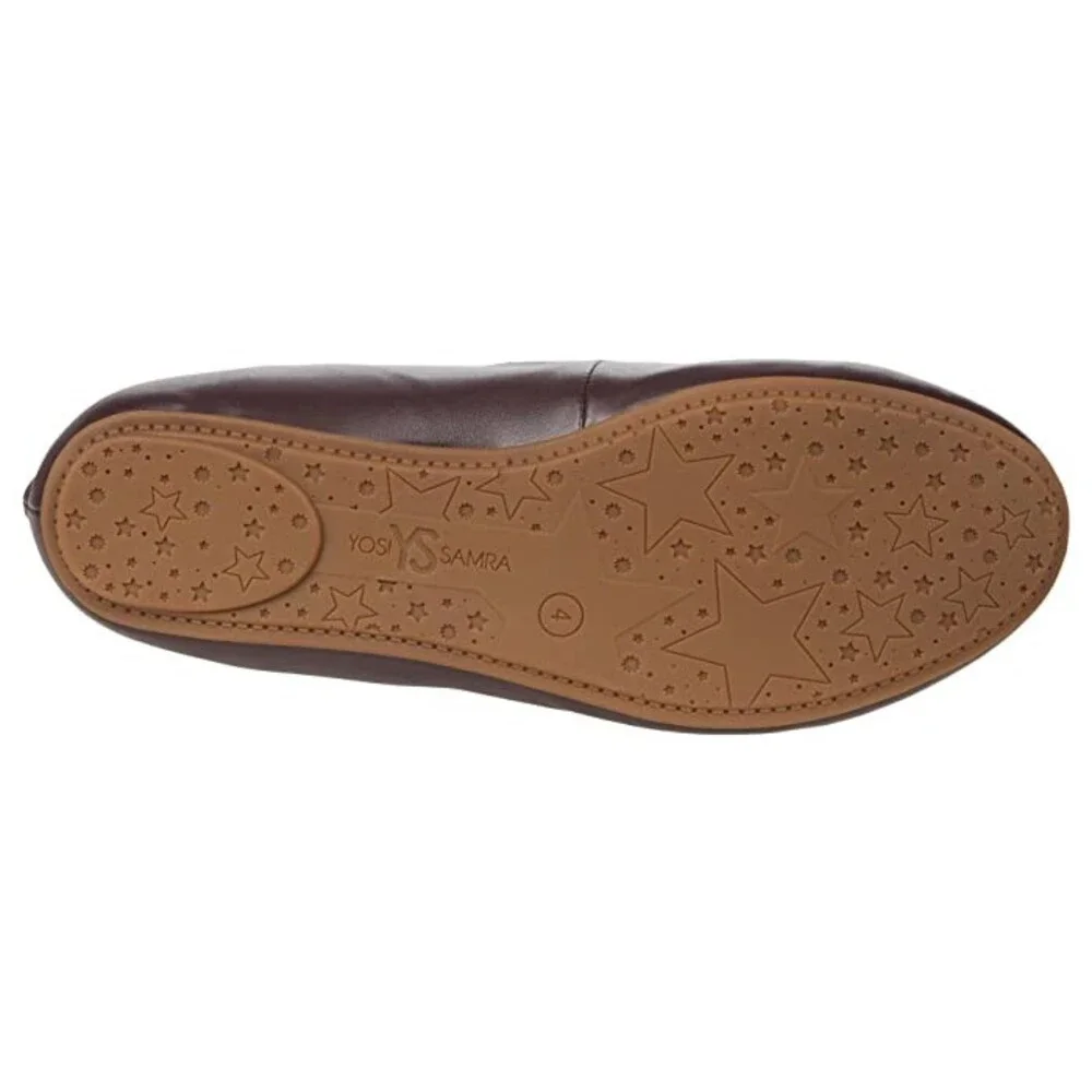 Yosi Samra Miss Shelly Ballet Flat Girls 11 Brown Criss Cross Lace Shoes KHD745
